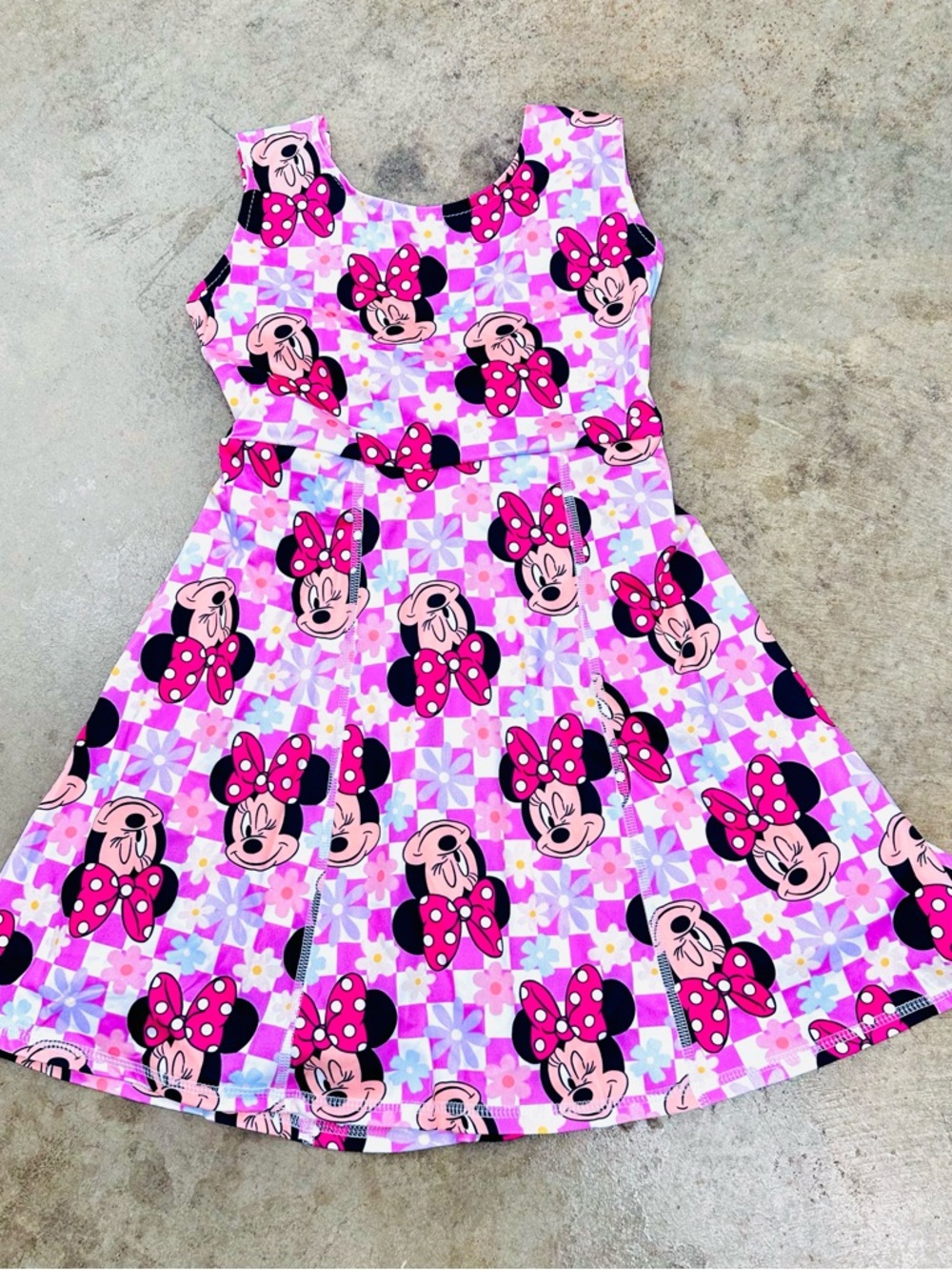 Girls Pink Minnie Mouse Fit & Flare Dress